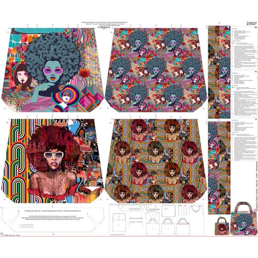 Canvas Taschen Panel - Digitaldruck Shopper Bag Festival Multicolor