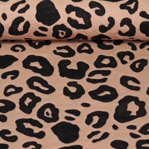 Sweat bio jacquard - Hamburger Liebe Stepper Léopard Marron