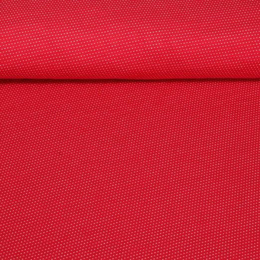 Jersey Sanetta - Mini-motifs Rouge - Grande largeur