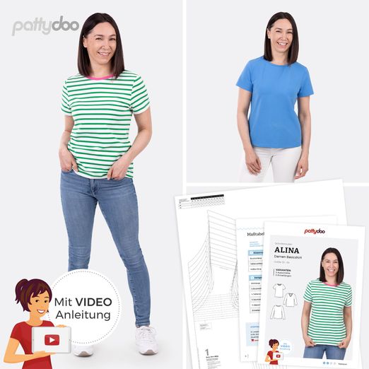 Basic-Shirt - Alina - Papier-Schnittmuster