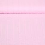 Voile de coton - Rayures brodées Rose
