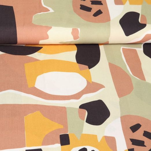 Viscose EcoVero - Abstrait Beige