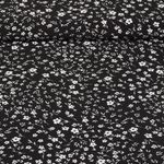 Blusen- und Kleiderstoff - Stretch Streublumen Schwarz Weiß