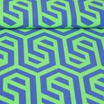 Tissu robes et blouses stretch - Labyrinthe Bleu Vert