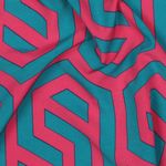 Paitakangas ja mekko - Stretch Labyrintti Petrol Pink Paitakangas ja mekko - Stretch Labyrintti Petrol Pink