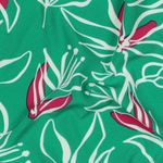 Blus- och klänningstyg - stretch blommor grön Blus- och klänningstyg - stretch blommor grön