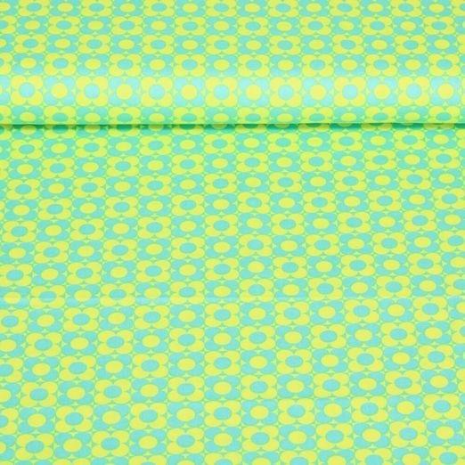 Popeline de coton - Fleurs rétro Vert