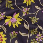 Voile di cotone - rampicanti floreali melanzana