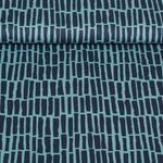 Popeline de coton - Tissu coordonné Barres Bleu