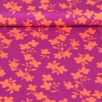 Viscose stretch - Branches de fleurs Violet Orange