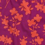Viskose Stretch - Blumenzweige Lila Orange Viskose Stretch - Blumenzweige Lila Orange