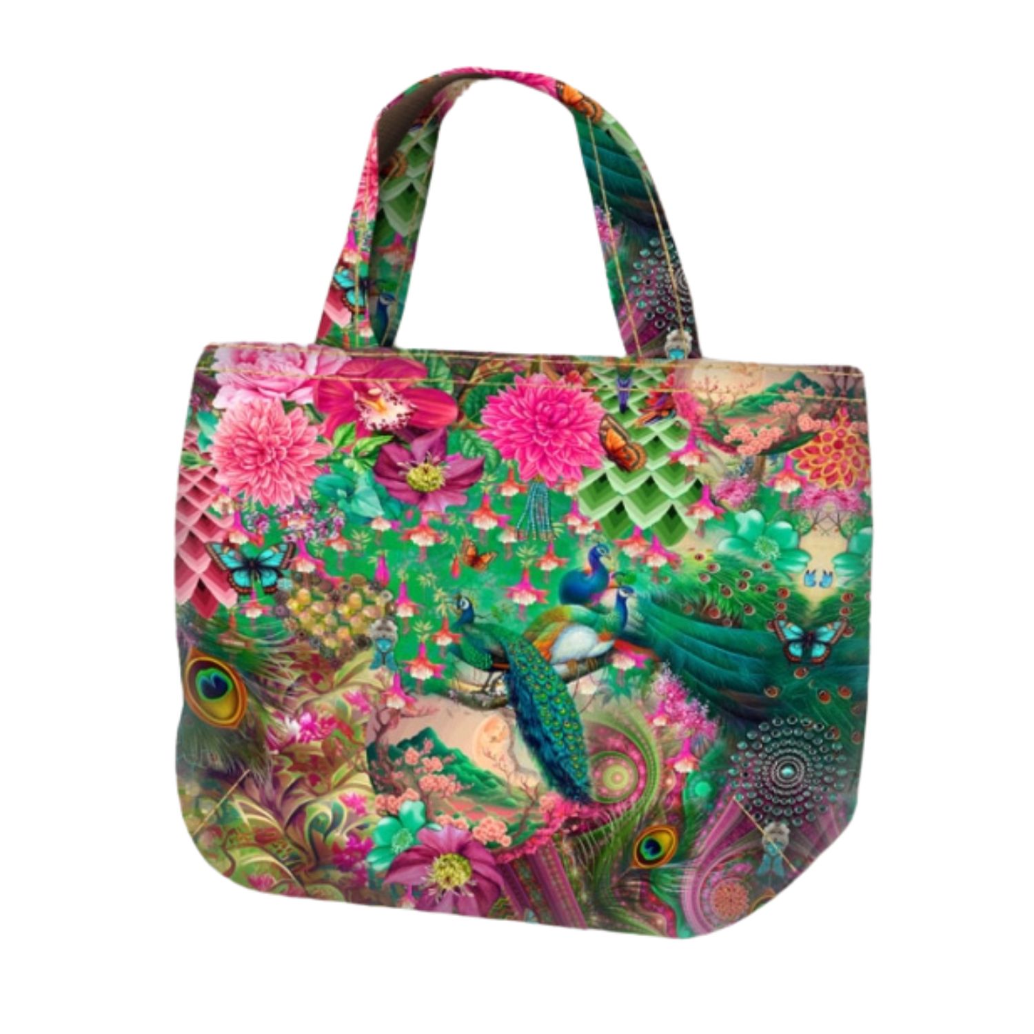 Canvas Panel - Digitaldruck Shopper Bag Pfau Multicolor-1 Canvas Panel - Digitaldruck Shopper Bag Pfau Multicolor-1
