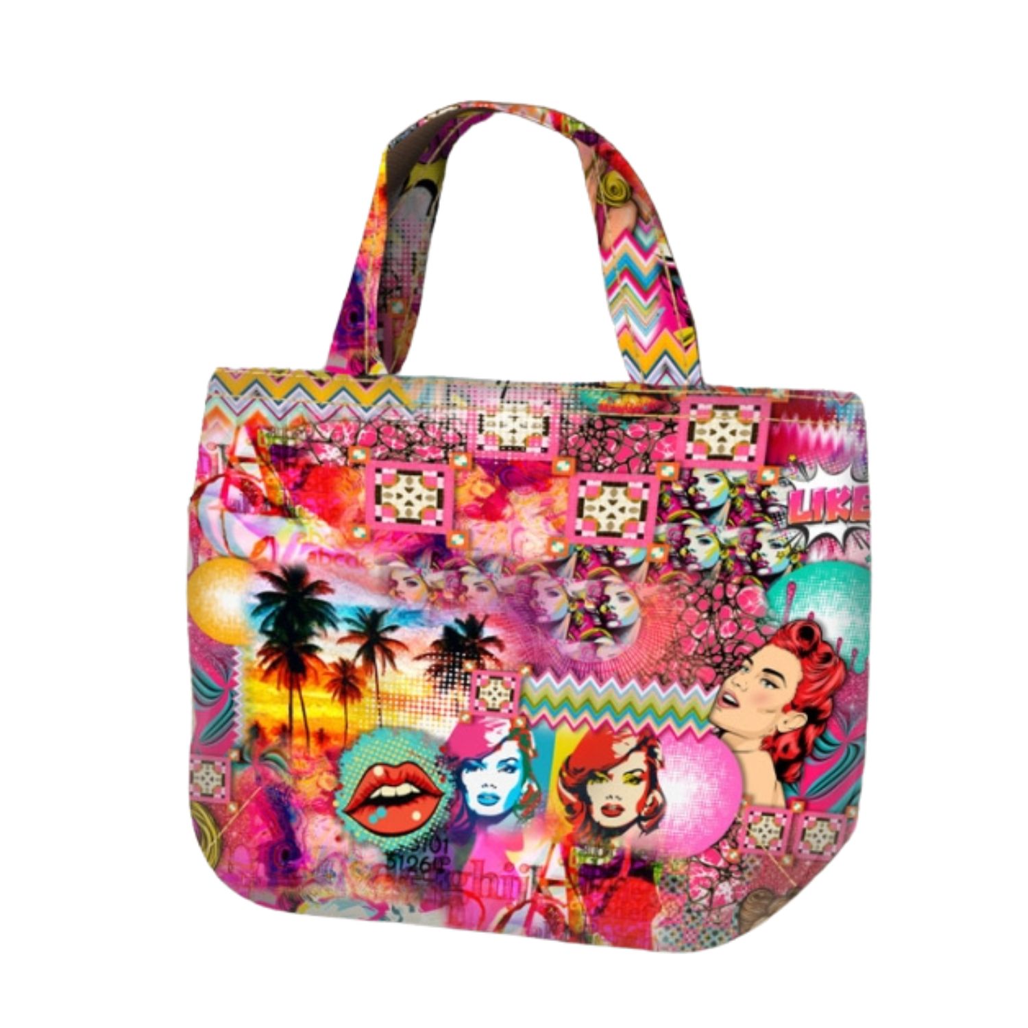 Canvas Taschen Panel - Digitaldruck Shopper Bag Comic Multicolor-1 Canvas Taschen Panel - Digitaldruck Shopper Bag Comic Multicolor-1