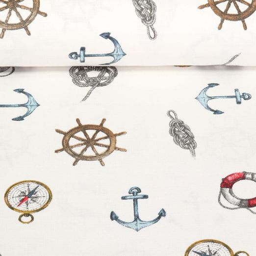 Toile Canevas Enduite - Navigation maritime Blanc