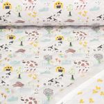 Tissu matelassé - Babystepp double face Ferme Gris