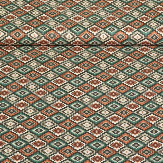 Popeline de coton - Motifs africains Décoration Marron Multicolore