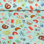 Toile canevas bio - Hamburger Liebe Impression digitale Picknick Party Turquoise