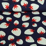 Toile canevas bio - Hamburger Liebe Impression digitale Picknick Strawberries Bleu marine foncé