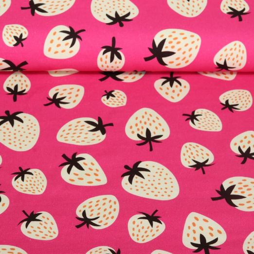 Toile canevas bio - Hamburger Liebe Impression digitale Picknick Strawberries Rose vif