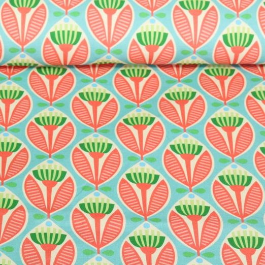 Toile canevas bio - Hamburger Liebe Impression digitale Picknick Buds Turquoise