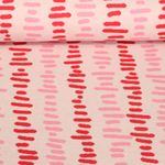 Bio Jacquard Jersey - Picknick Meadow Beige Rot