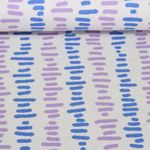 Jersey jacquard orgánico - Picnic Pradera Beige Azul