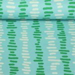Bio Jacquard Jersey - Picknick Meadow Beige Türkis