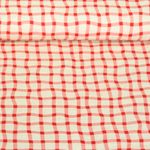 Bio Musselin Glatt - Hamburger Liebe Digitaldruck Picknick Check Rot