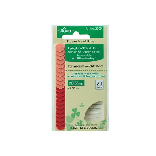 CLOVER - Blumenkopf Stecknadeln - 50 x 0,55mm - 20 Stück CLOVER - Blumenkopf Stecknadeln - 50 x 0,55mm - 20 Stück