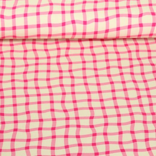 Jersey bio - Hamburger Liebe Impression digitale Picknick Check Rose vif