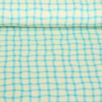 Jersey bio - Impression numérique Check pique-nique turquoise
