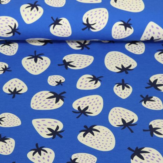 Sweat d'été bio - Hamburger Liebe Impression digitale Picknick Strawberries Bleu roi