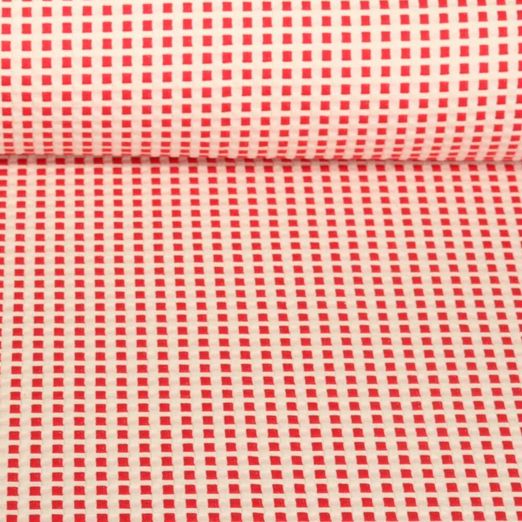 Jersey nid d'abeille bio - Hamburger Liebe Picknick Waffles Knit Rouge