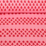 Bio Jacquard Jersey - Hamburger Liebe Picknick Drops Rosa Rot