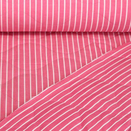 Gesteppter Jackenstoff - Streifen Sommerstepp Doubleface Pink
