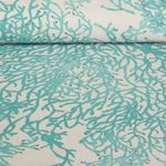 Toile canevas aspect lin - Coraux Gris Turquoise