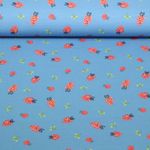 Jersey - Impression digitale Fraises Bleu
