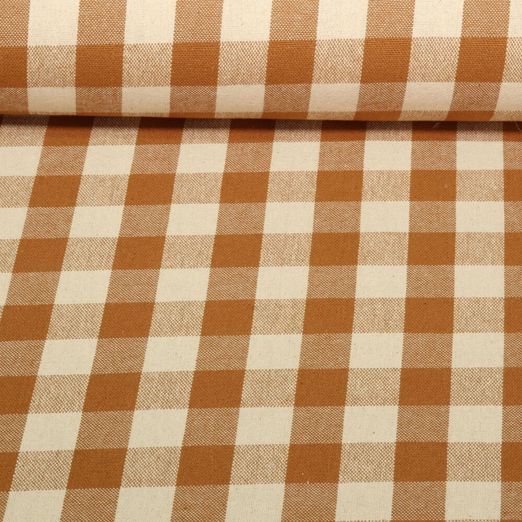 Baumwolle Webware - Küchentuch Karo Beige Braun