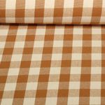 Tissu coton - Torchon de cuisine Carreaux Beige Marron