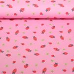 Jersey - Impression digitale Fraises Rose