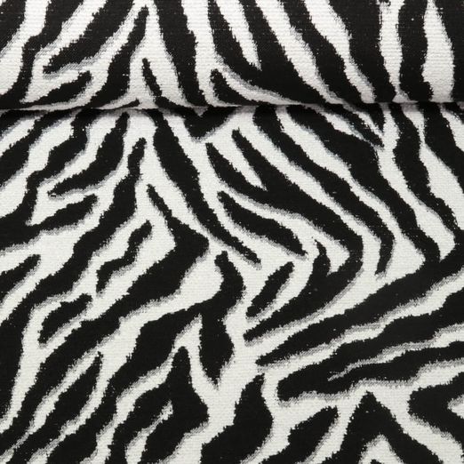 Canvas Jacquard - Tansania Zebra Boucle Schwarz Weiß