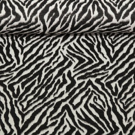 Toile canevas Jacquard - Zèbré Noir Blanc