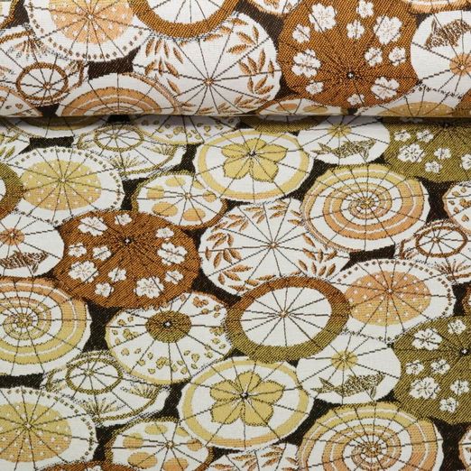 Toile canevas Jacquard - Ombrelles japonaises Marron