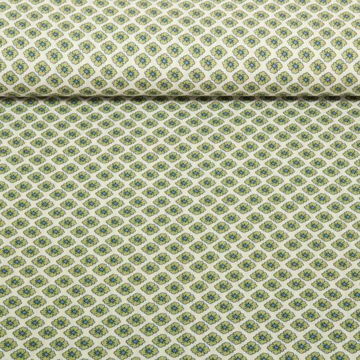 Seersucker - Fleurs vintage Vert tilleul