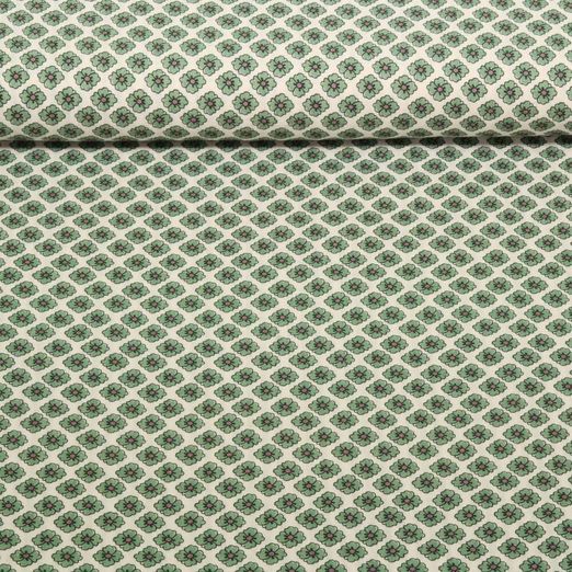Seersucker - Fleurs vintage Vert