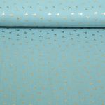 Double gaze de coton - Impr. sur film Fleurs Turquoise