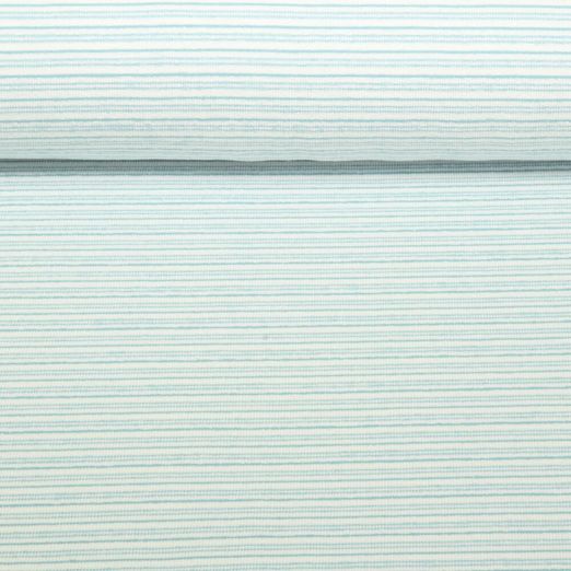 Sweat d'été - French Terry tricoté Rayures Turquoise