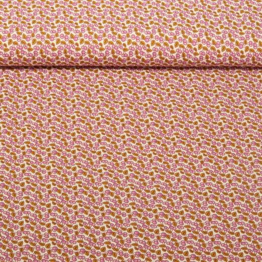 Seersucker - Petites cerises vintage Mauve