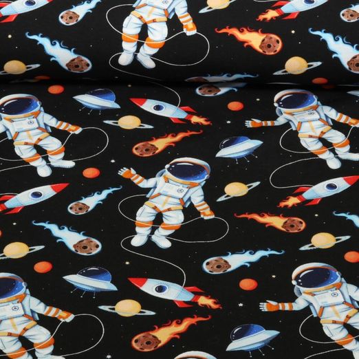 Jersey - Digitaldruck Astronauten Schwarz