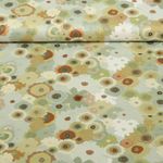 Voile de coton - Impression digitale Fleurs Kaki